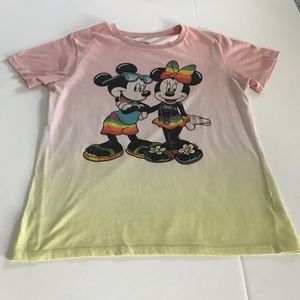 Disney Mickey & Minnie Rainbow Tshirt Size M